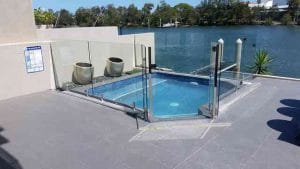 Commercial Pool - Internal external glass balustrade in Queensland Australia